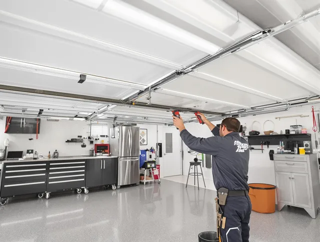 Overhead garage door repair service by Stanton Garage Door Repair in Stanton
